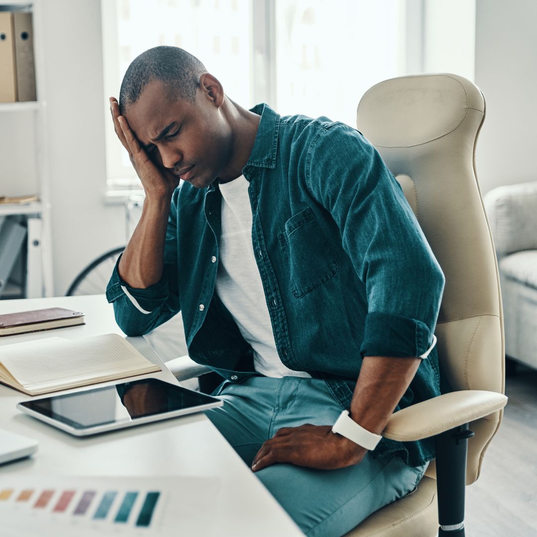 img of a man with a headache